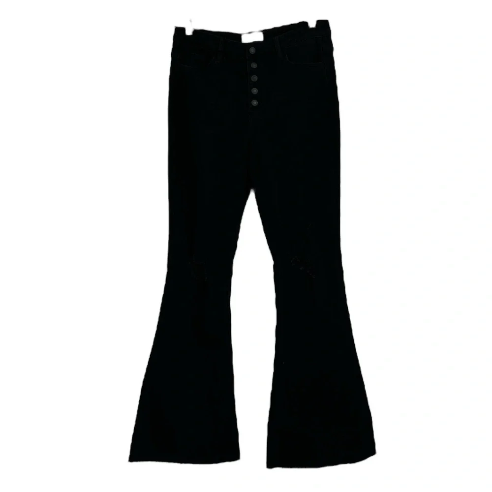 Vervet High Rise Super Flare Distressed Raw Hem VERVET by Flying Monkey Jeans 32